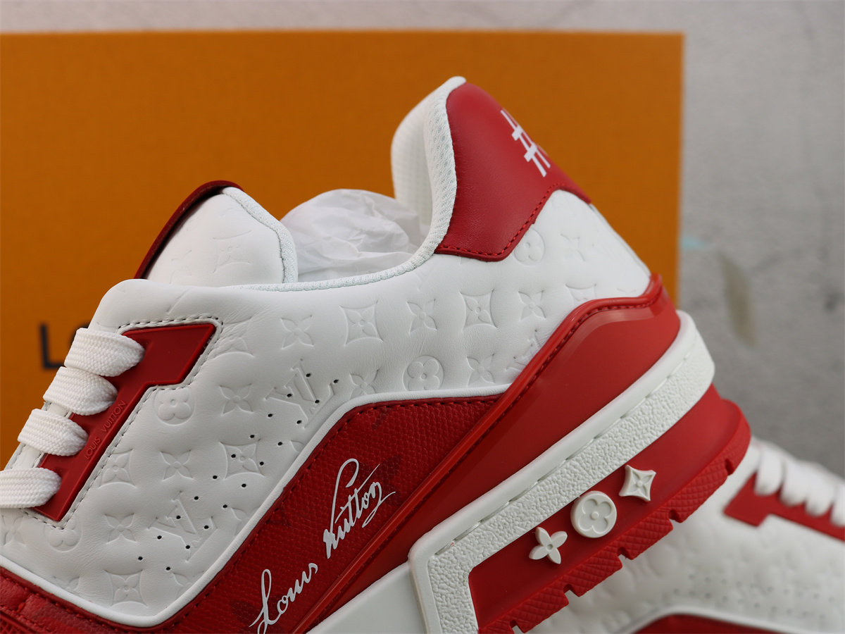 LV Trainer Sneaker Red White